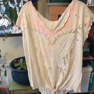 Very cute, beachy Free People top over sized XS